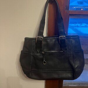 Cole Haan Black Pebbled Leather Tote Shoulder Bag